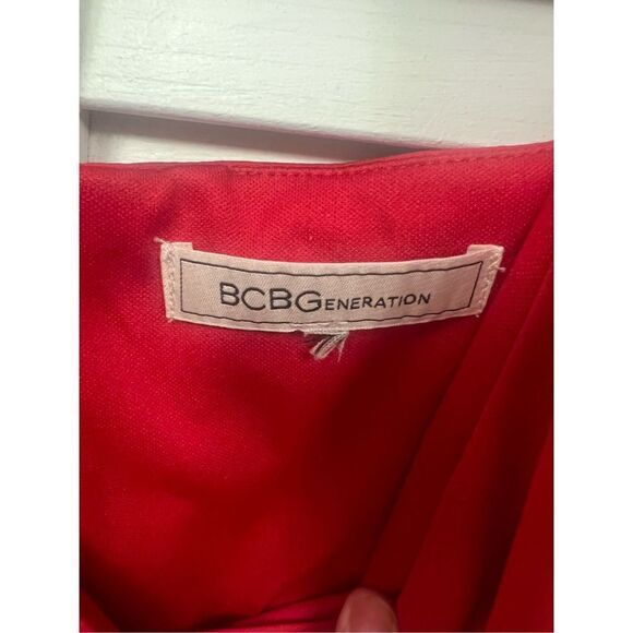 BCBGeneration Red Womens Sleeveless Mini Wrap Dress Size 14 - Picture 12 of 15